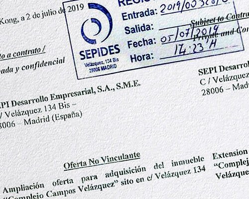 Koldo registró en persona en la Sepi la oferta de Aldama para la compra de su cuartel general en Madrid por 250 millones
