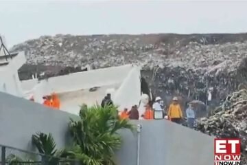 El derrumbe de una montaña de basura en India colapsa un edificio y deja al menos tres muertos una decena de atrapados