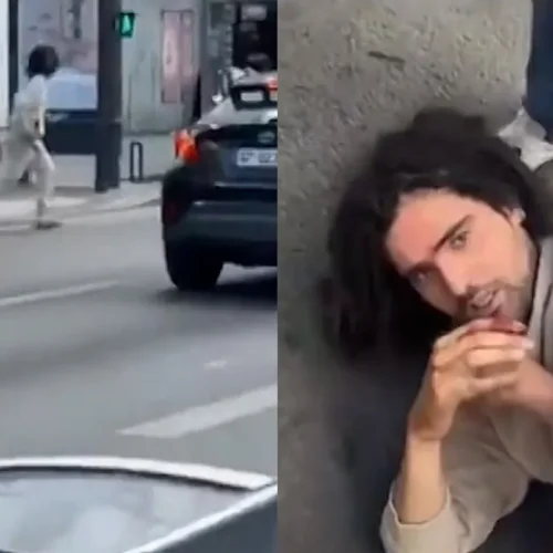 El momento en que reducen al sospechoso por herir a tres personas con un cuchillo en París
