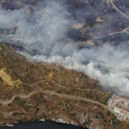 El incendio forestal en el parque natural Arribes del Duero mejora: la N-122 reabre y se desconfina a la población de Ricobayo (Zamora)