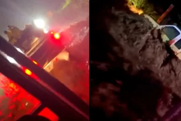 Rescate in extremis de dos paramédicos cuyo vehículo fue arrastrado por turbulentas aguas por el huracán de Hawái