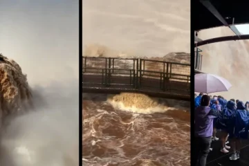 Impresionantes imágenes de la crecida del agua en el Parque de las cataratas de Iguazú